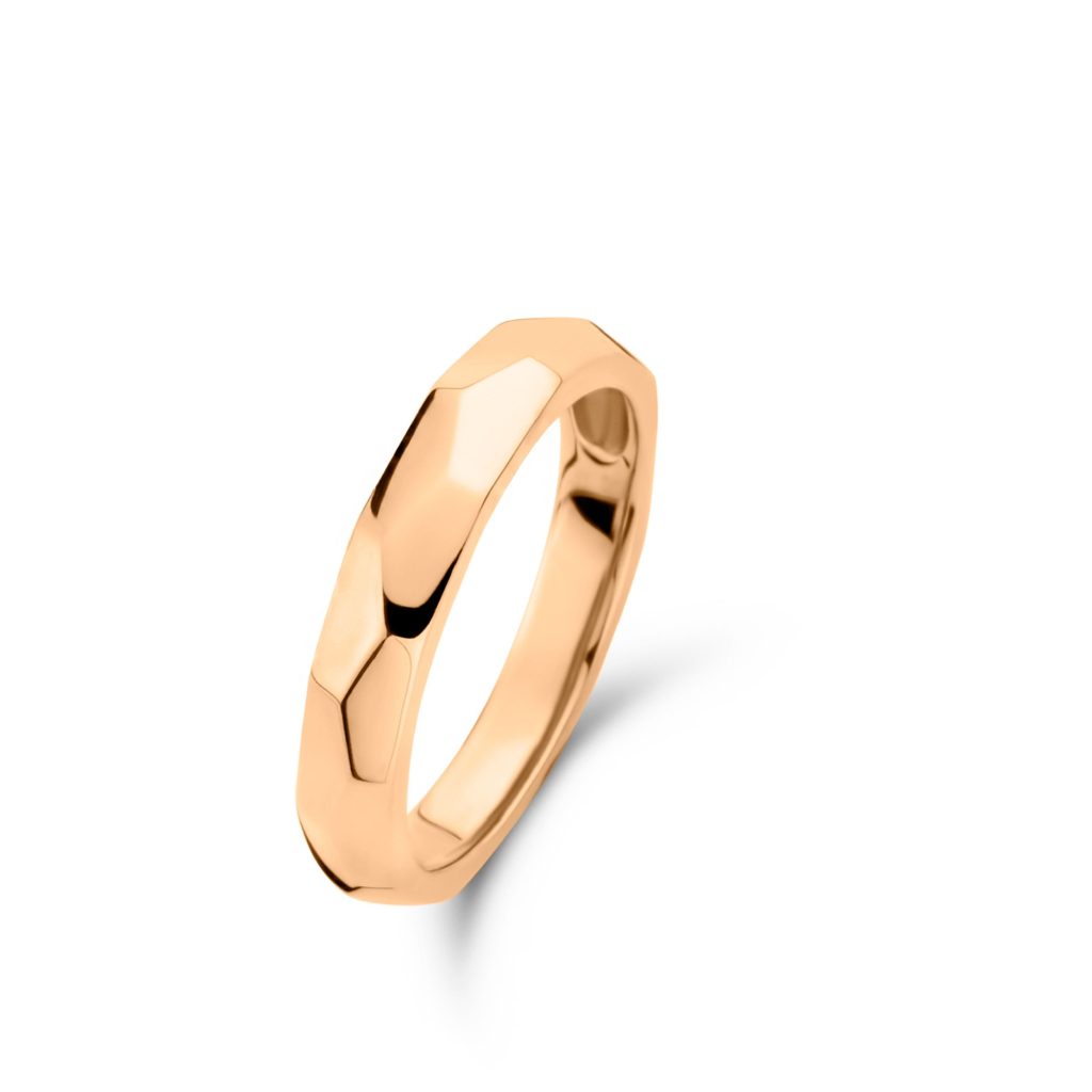 bague ischia basics facettes gm, or rose, t 53