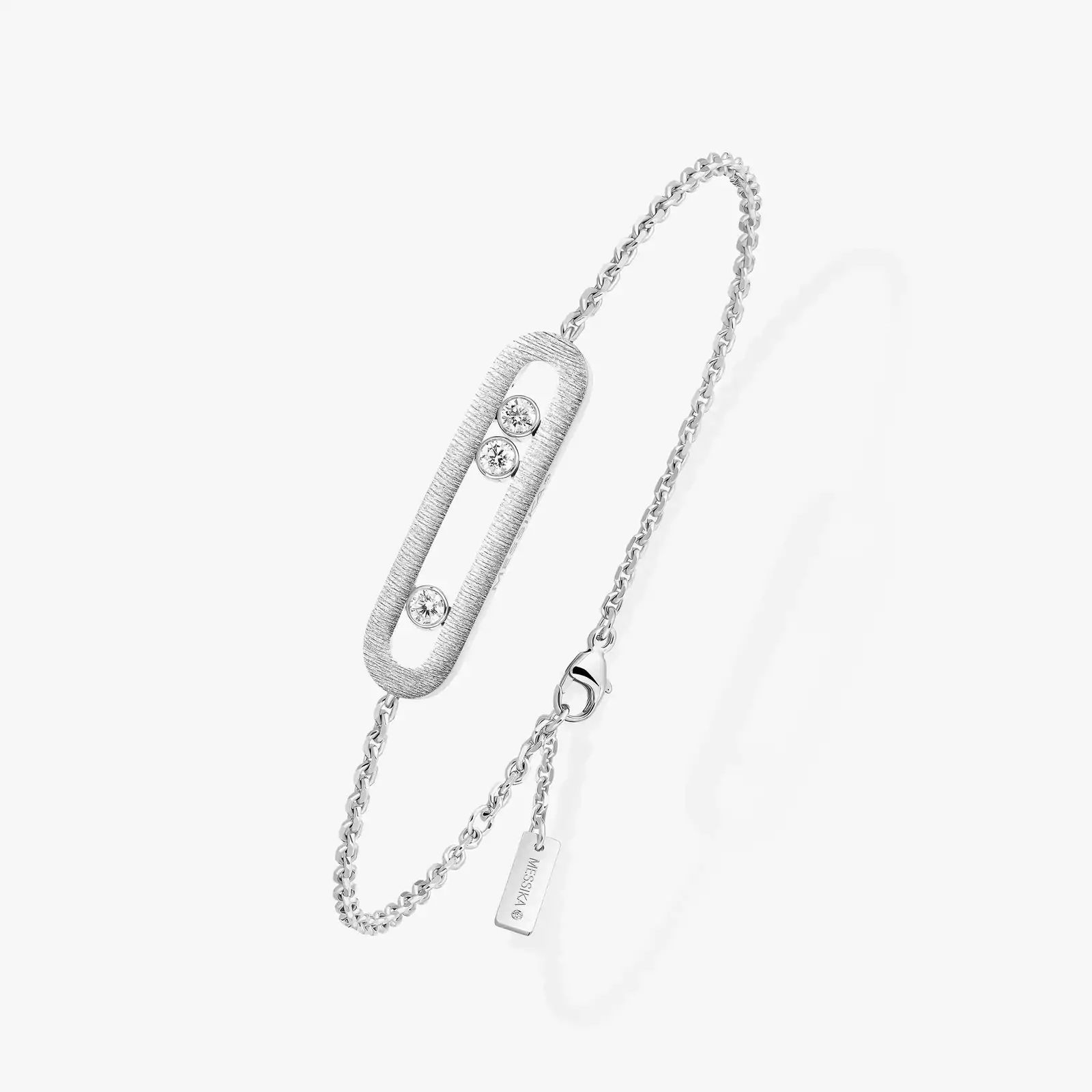 bracelet move classique ciselé, or blanc