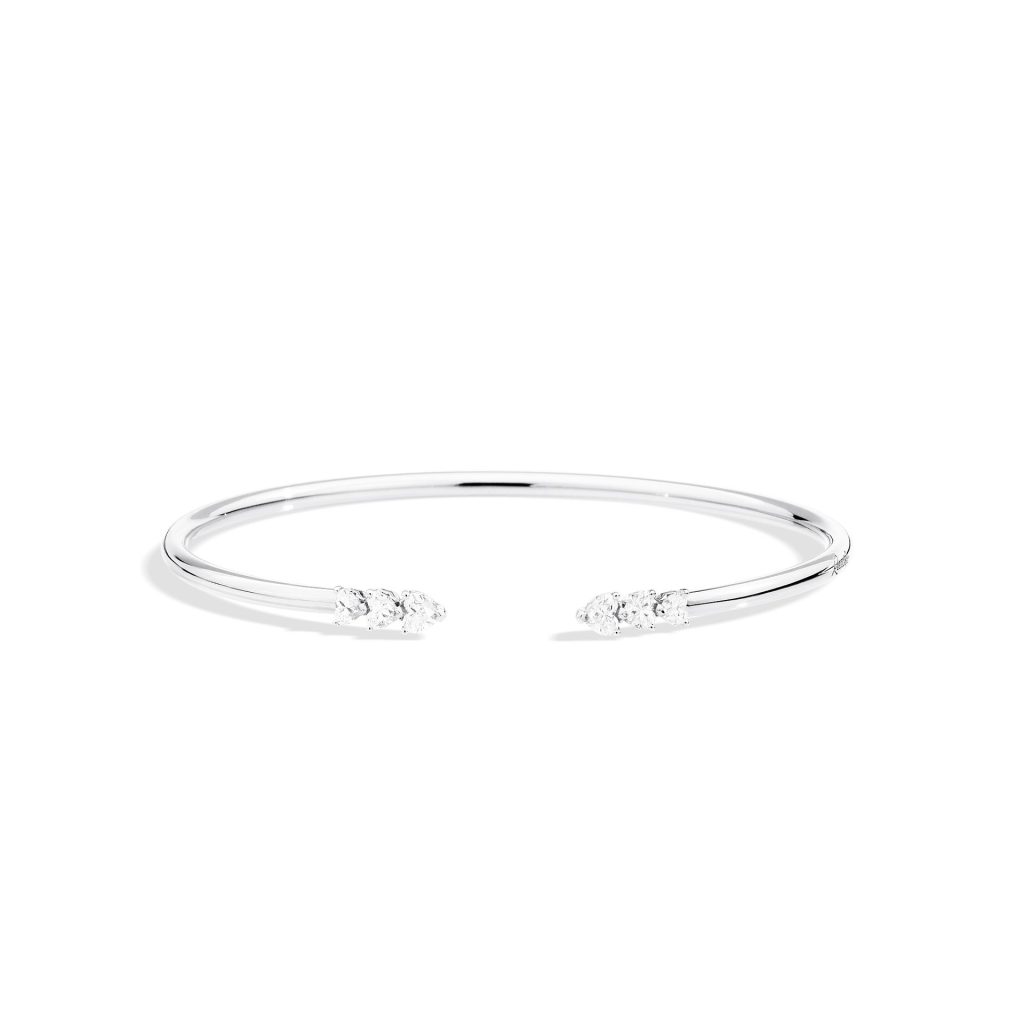 bracelet rigide anniversary more 6 diamants, or blanc