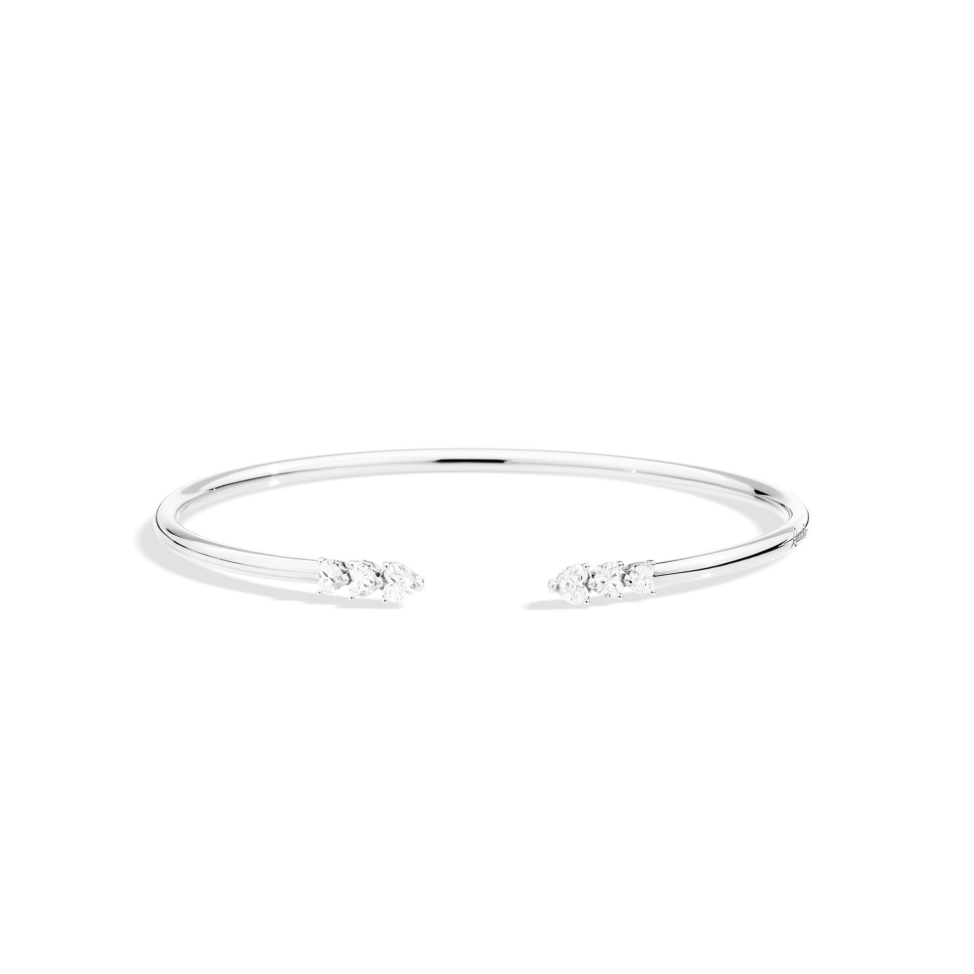 bracelet rigide anniversary more 6 diamants, or blanc