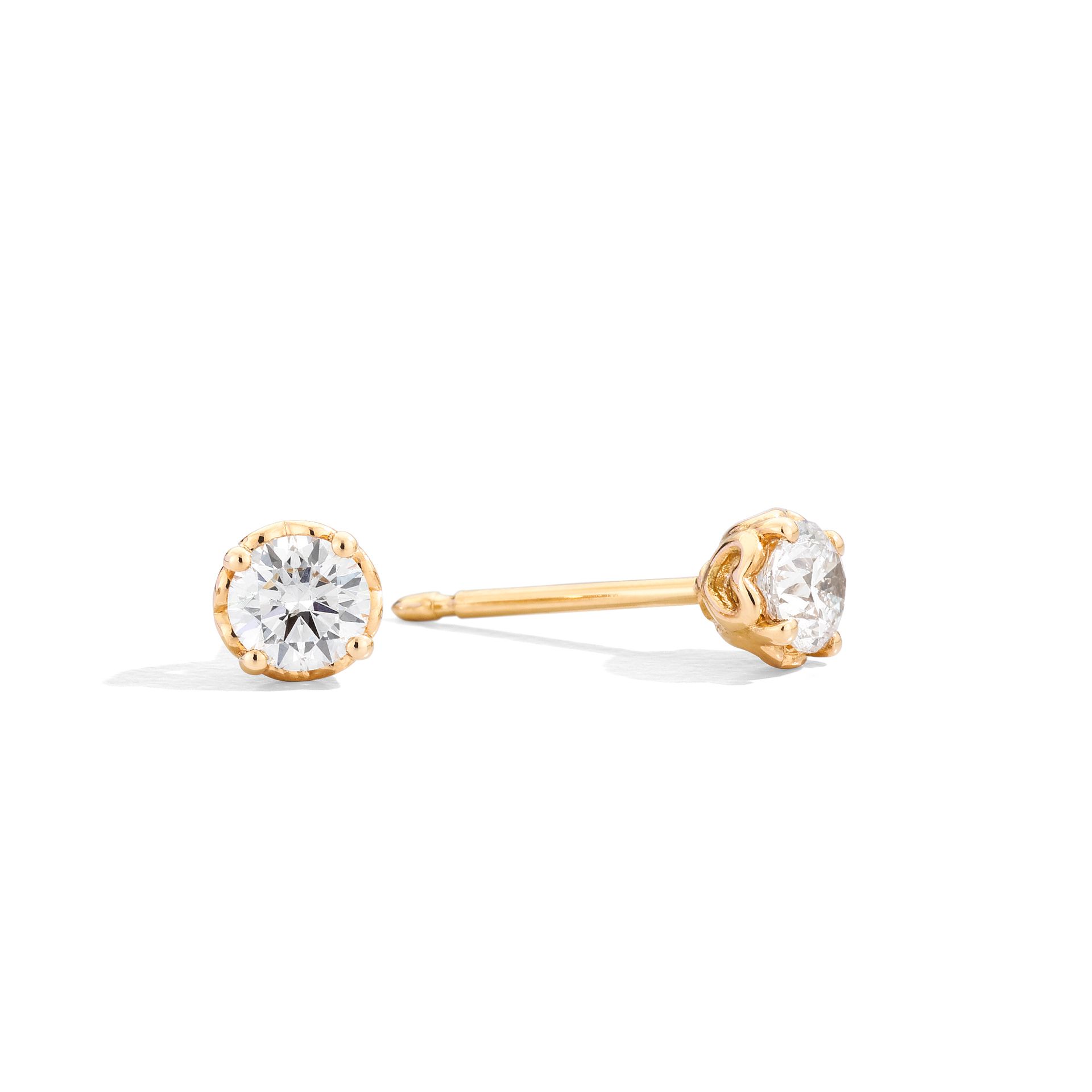 puces d'oreilles anniversary diamants, or jaune