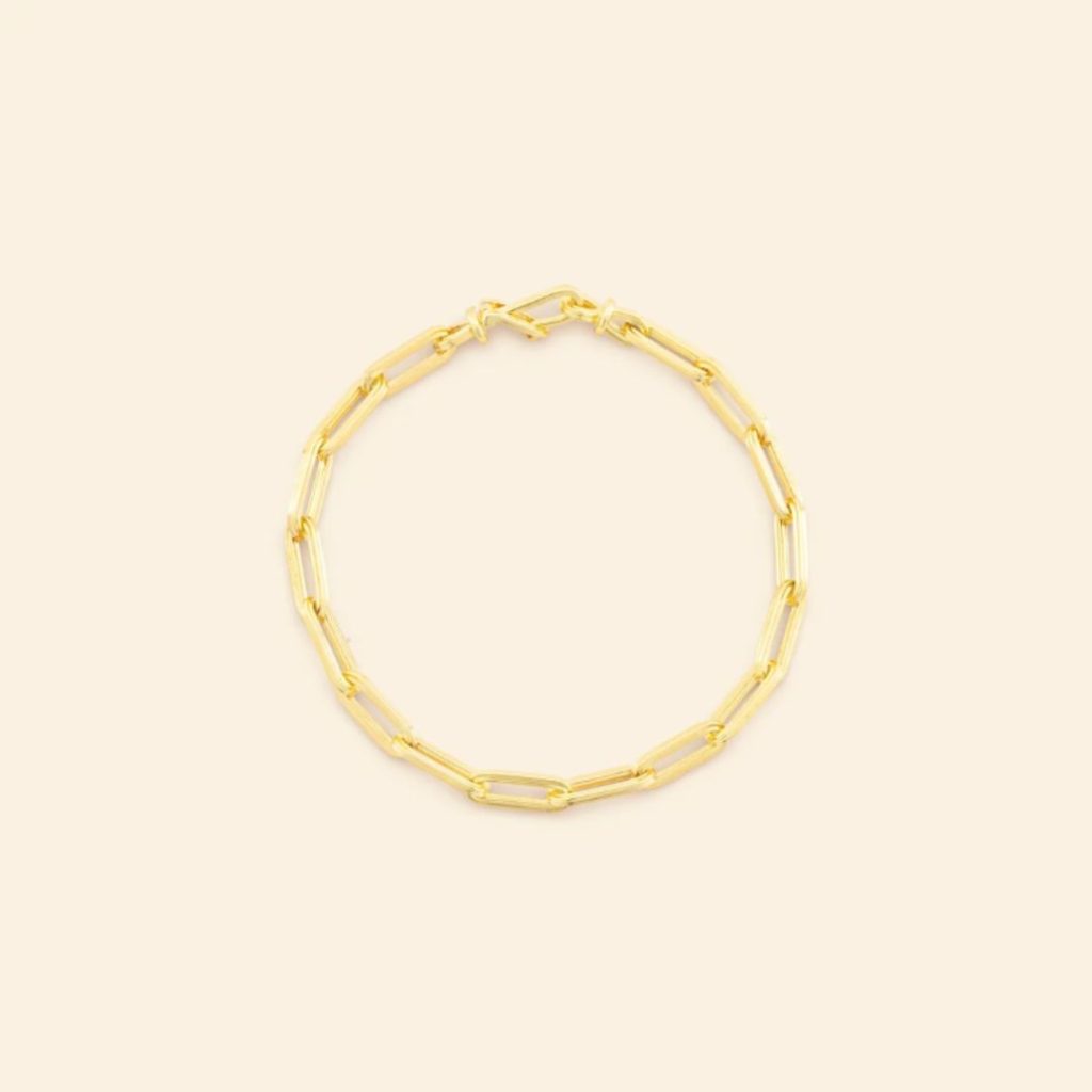 bracelet lien or, or jaune, 19cm