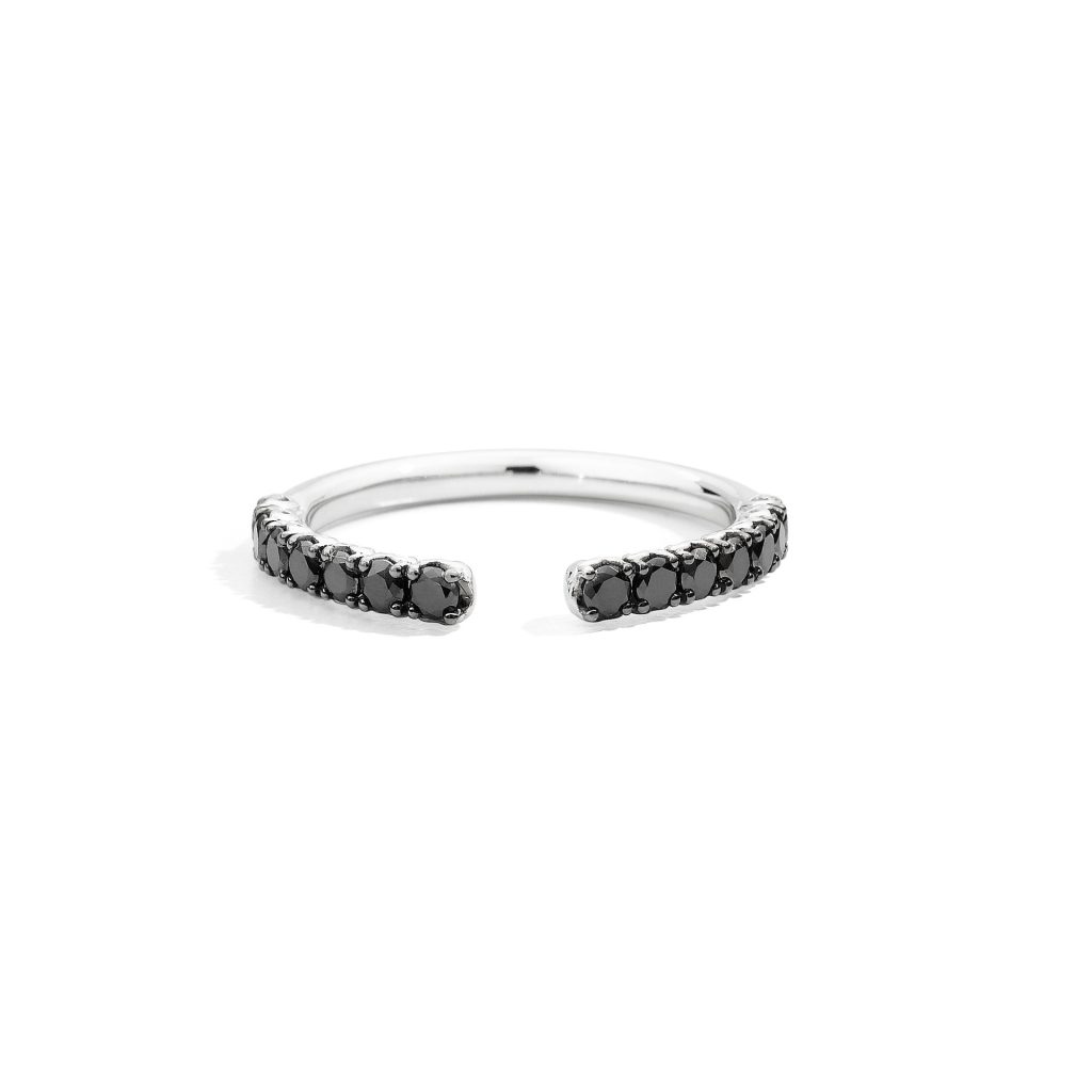 bague anniversary more, diamants noirs, or blanc, t 57