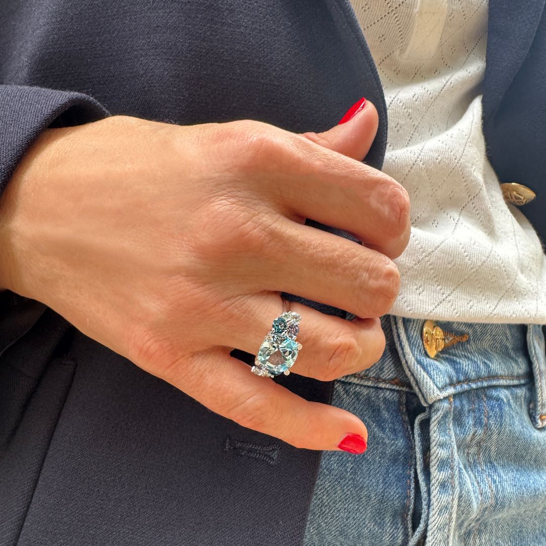 bague topaze blue london, or rose, t 54