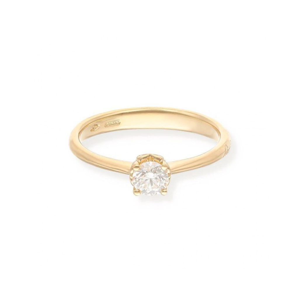 solitaire anniversary, diamant, or jaune, t 53
