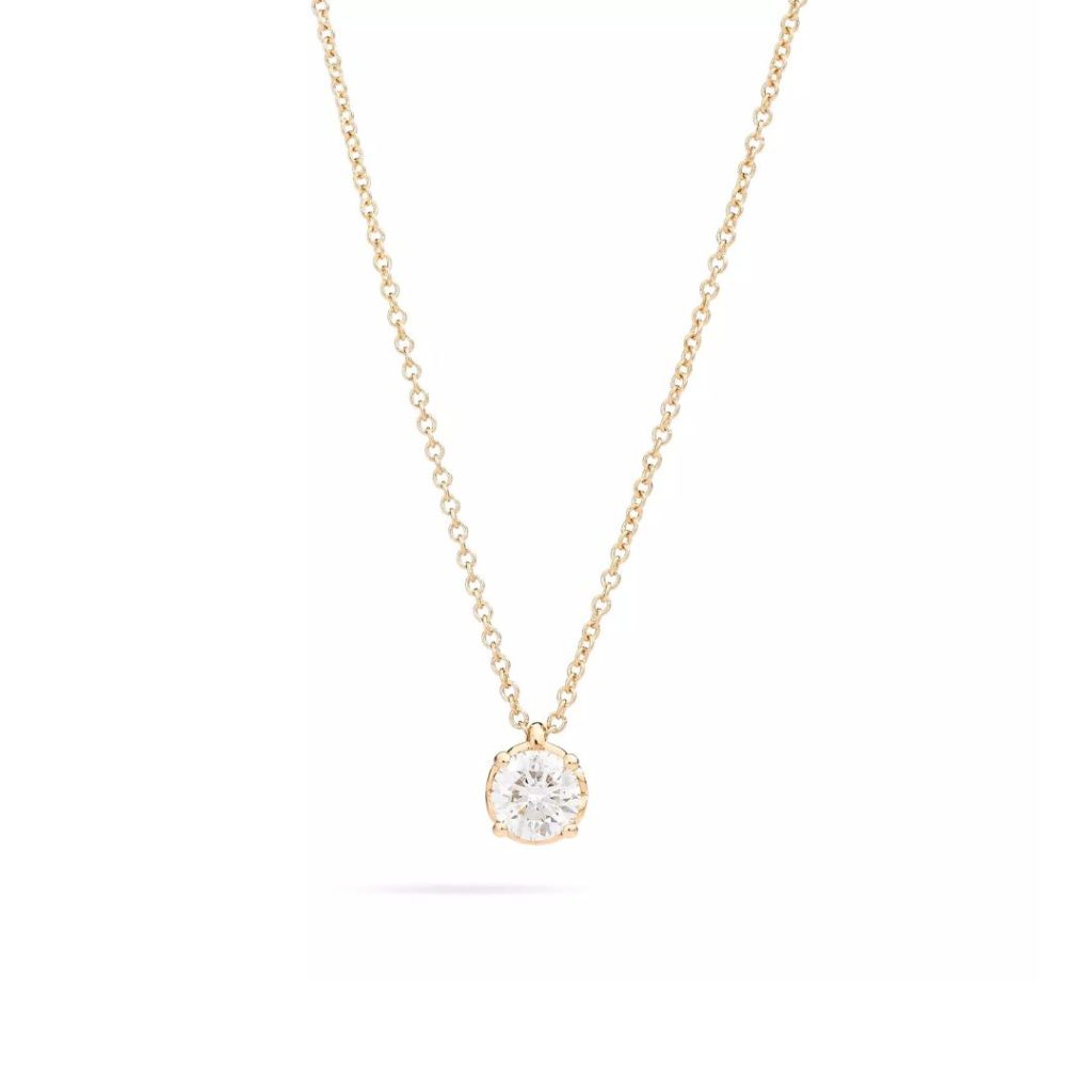 collier anniversary, diamant 0.10ct, or jaune