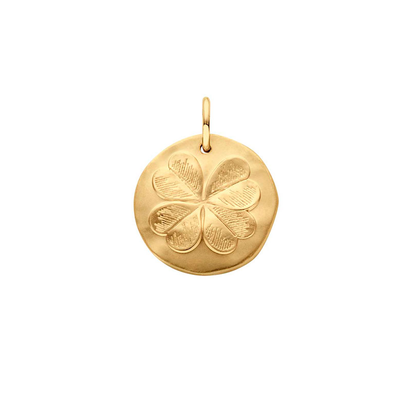 médaille le trèfle, or jaune