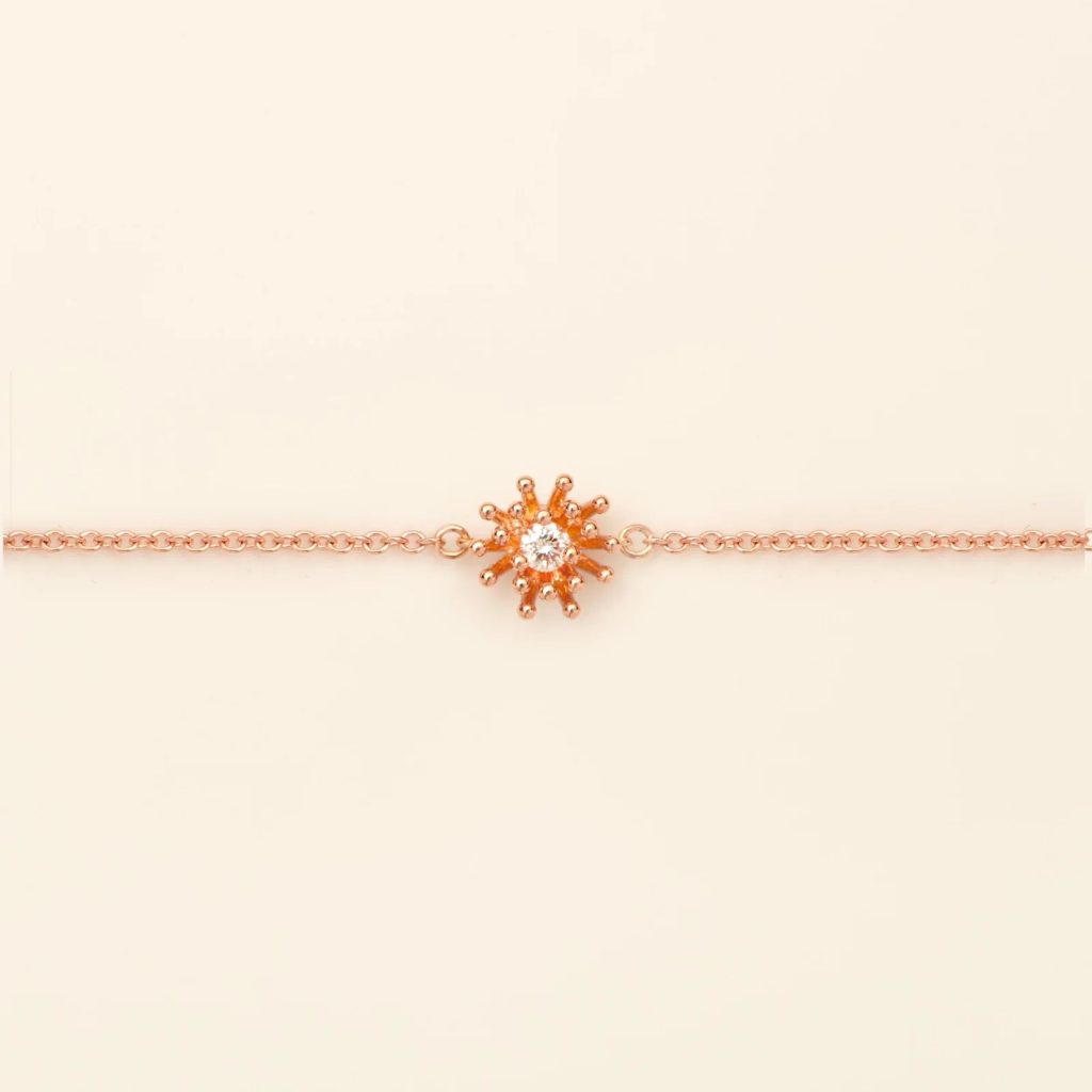 bracelet le petit cactus vanille diamant, or rose