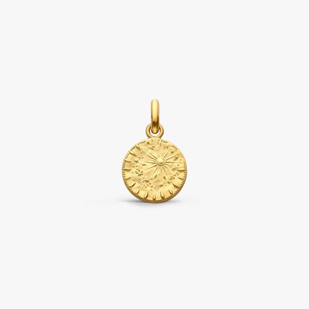 médaille pluie d'etoiles, or jaune
