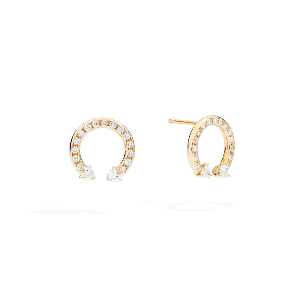 boucles d'oreilles anniversary more, diamants, or jaune