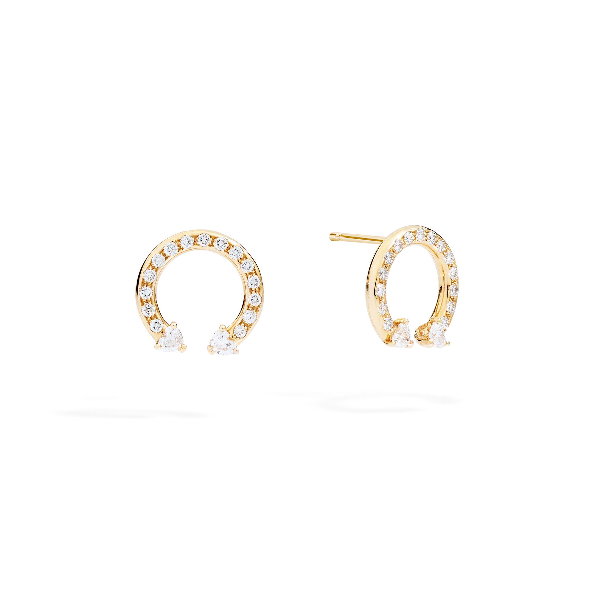 boucles d'oreilles anniversary more, diamants, or jaune