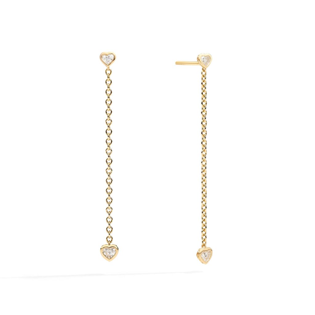 boucles d'oreilles pendantes anniversary glam, diamants, or jaune