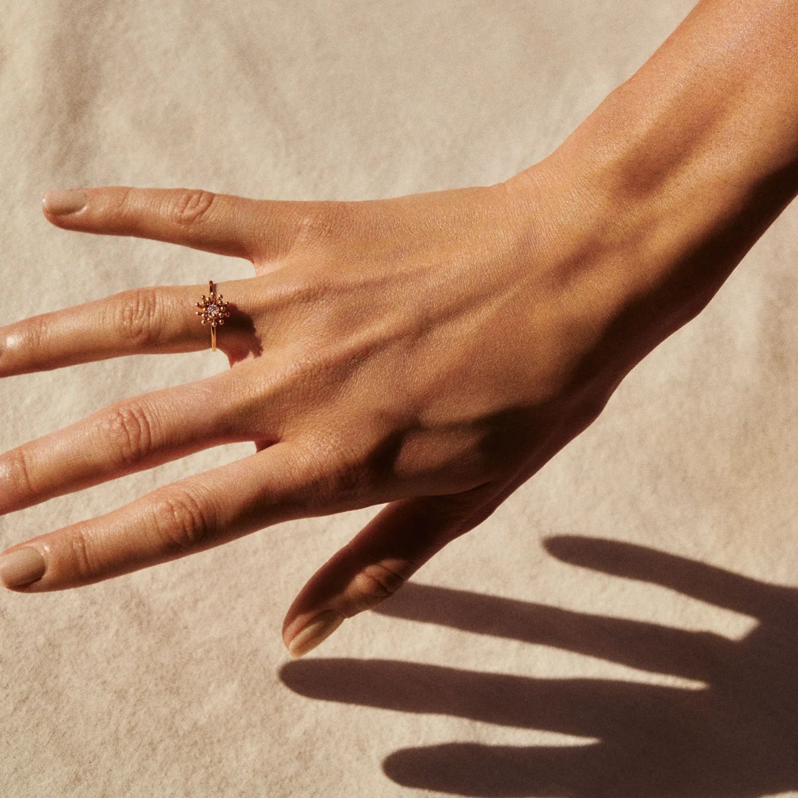 bague le petit cactus vanille diamant mm, or rose, t 53