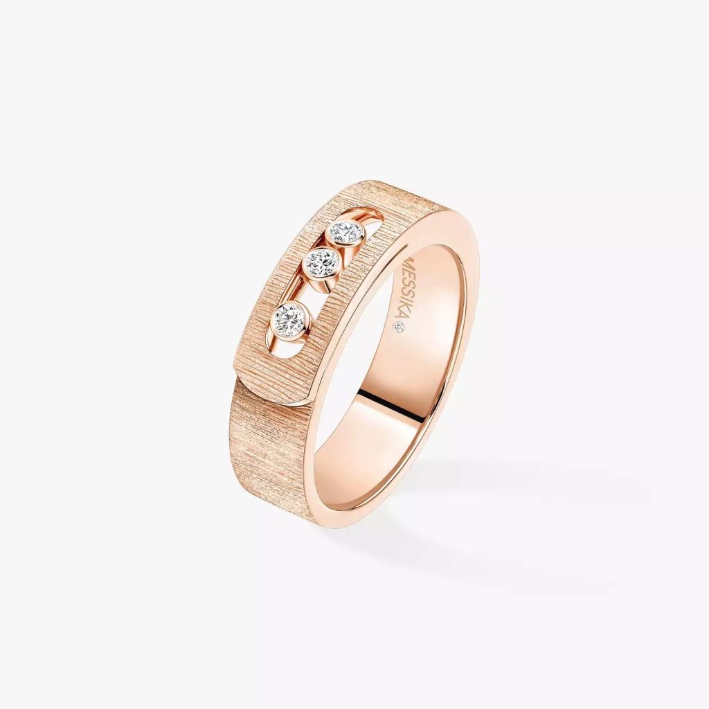bague move noa ciselé, or rose, t 55