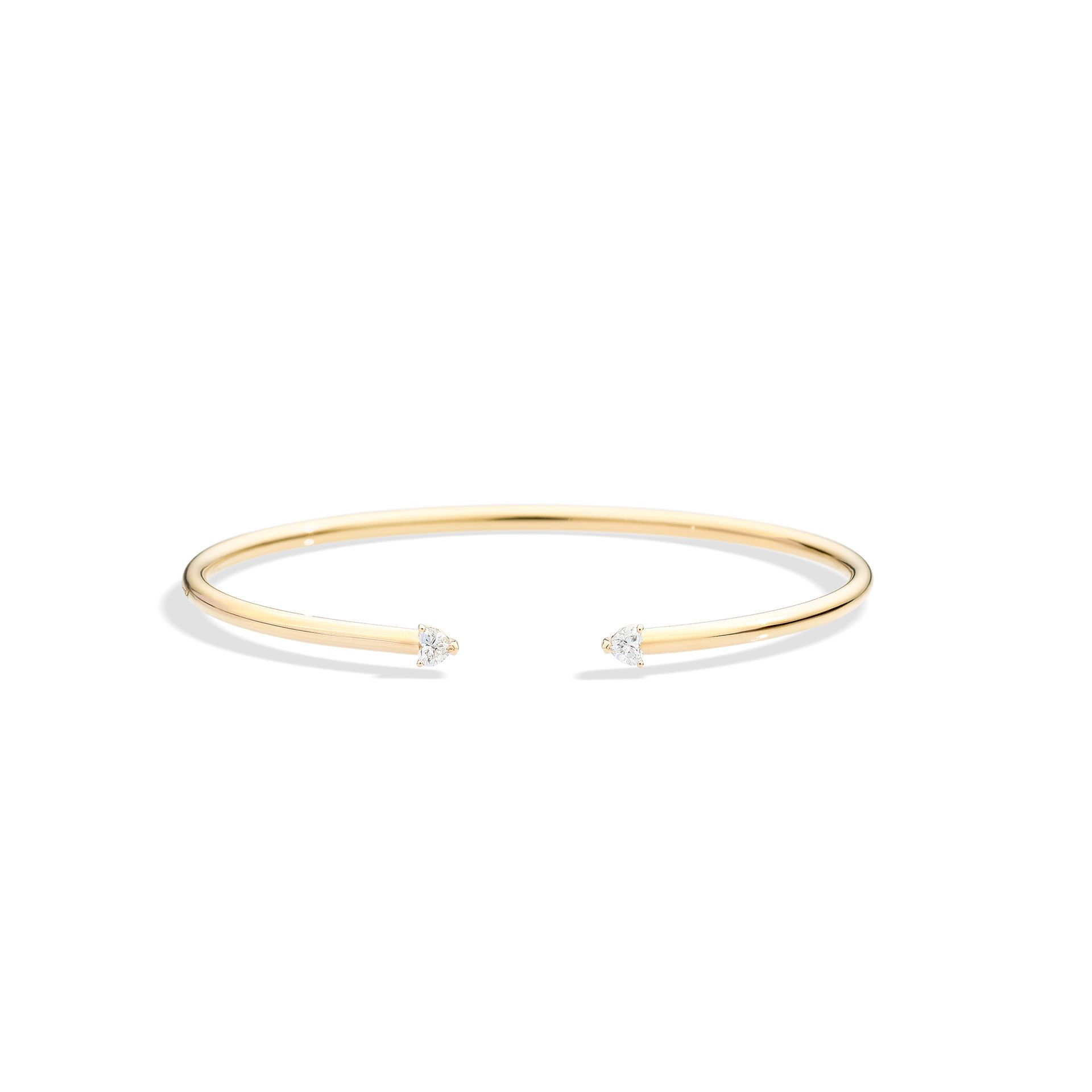 bracelet rigide anniversary more diamants coeur, or jaune