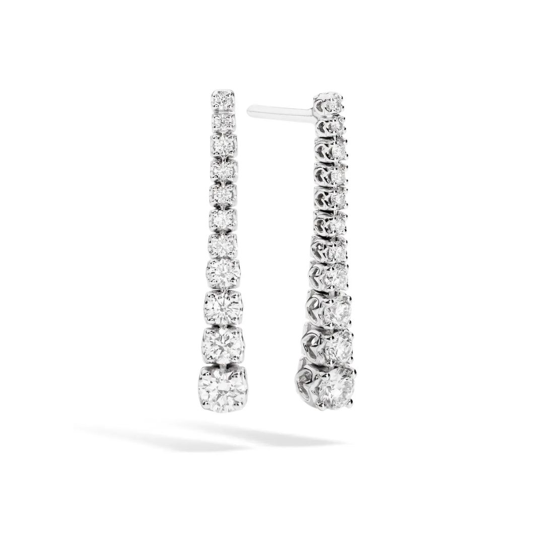 boucles d'oreilles pendantes diamants, or blanc