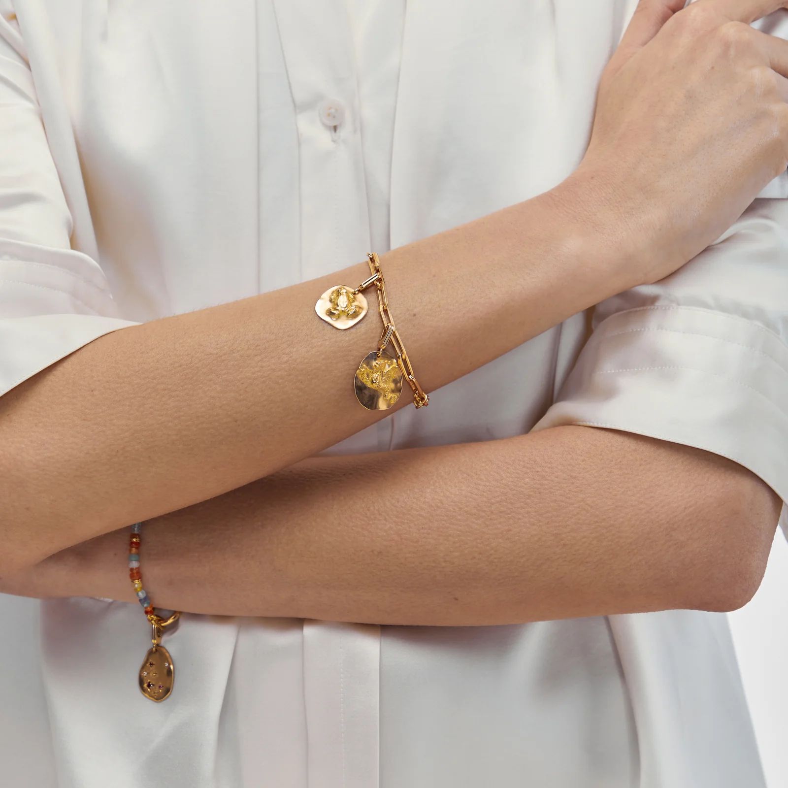 bracelet lien or, or jaune, 19cm