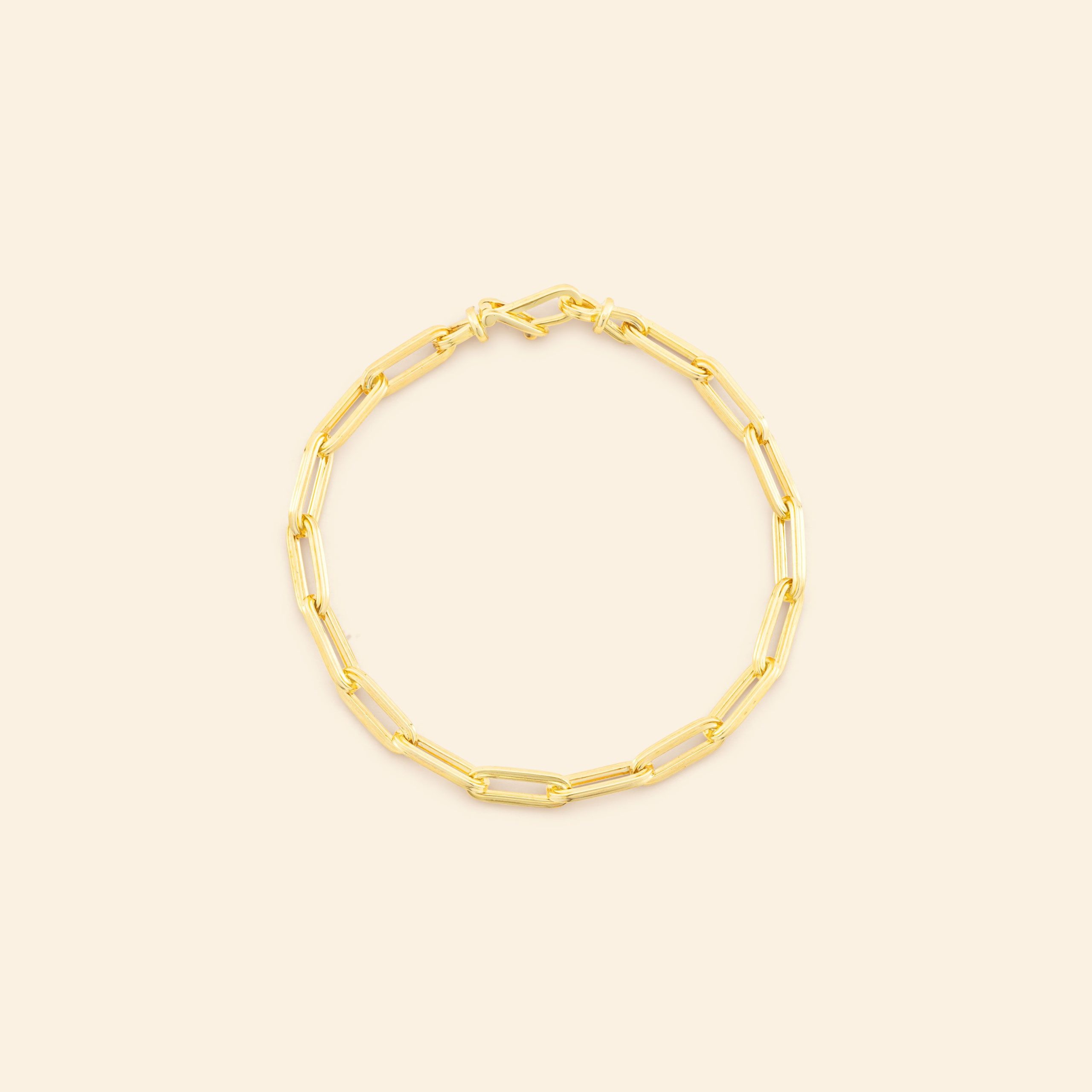 bracelet lien or, or jaune, 19cm