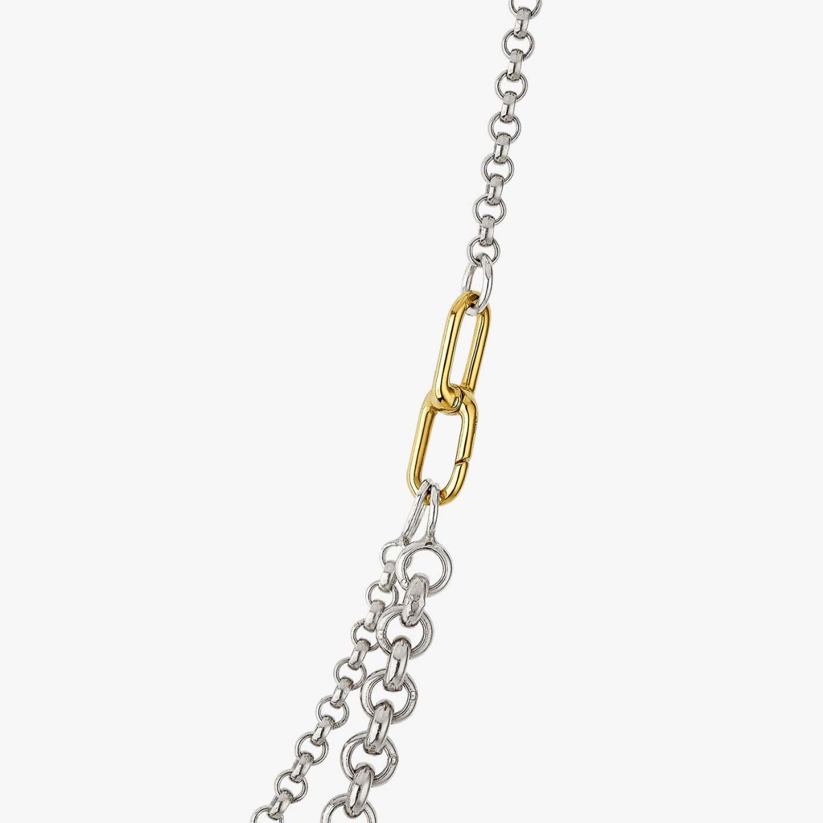 collier maxima 2 rangs argent et motif or jaune