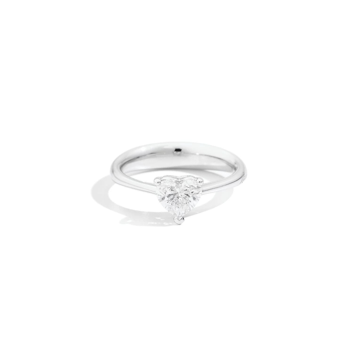 solitaire anniversary love, diamant coeur, or blanc, t 51