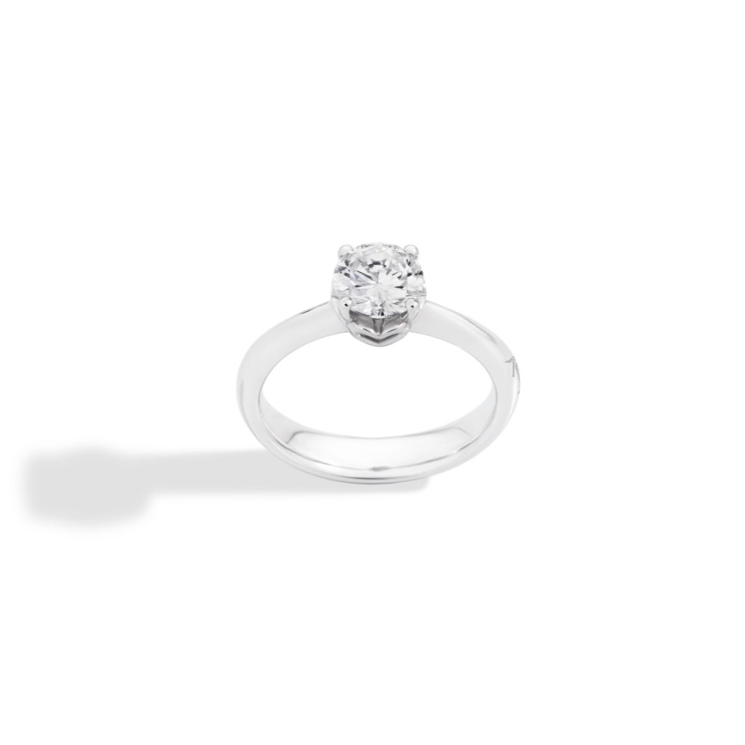 solitaire anniversary diamant 0.36ct, or blanc