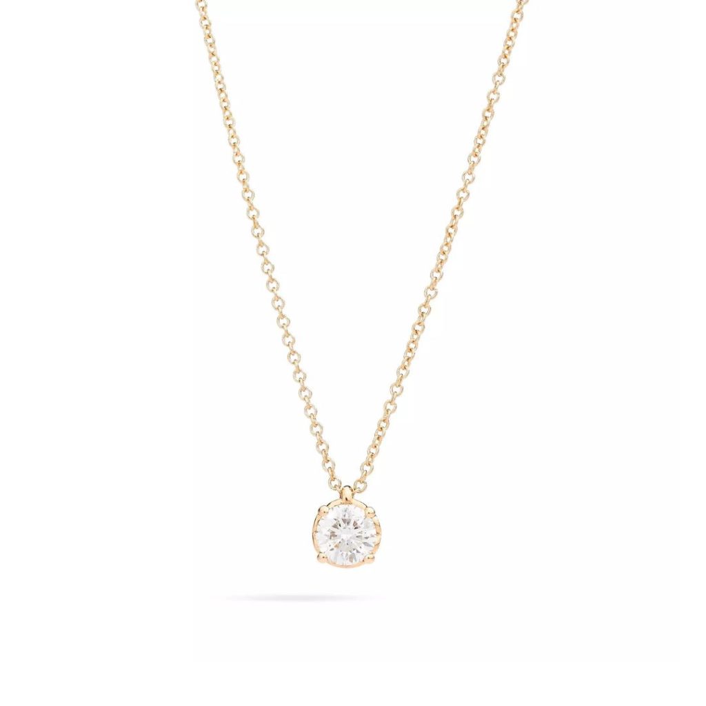 collier anniversary, diamant 0.19ct, or jaune