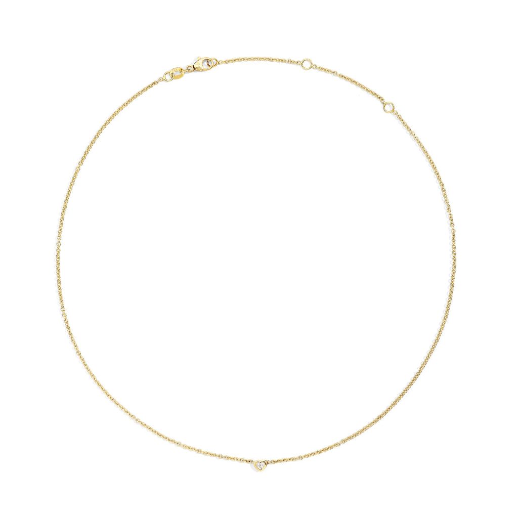 collier anniversary glam, diamant coeur, or jaune