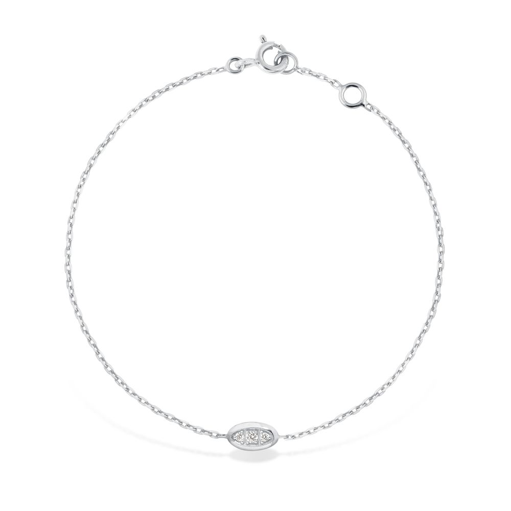 bracelet samba ovale pavé diamants, or blanc