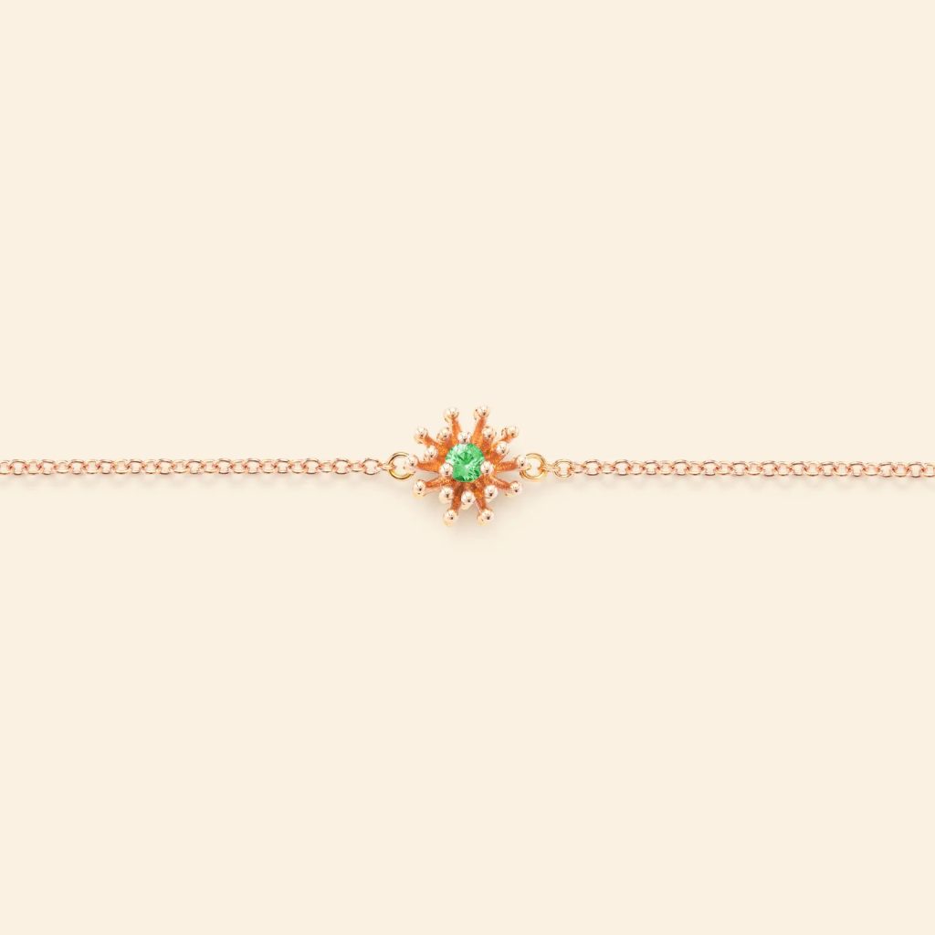bracelet le petit cactus vert, or rose