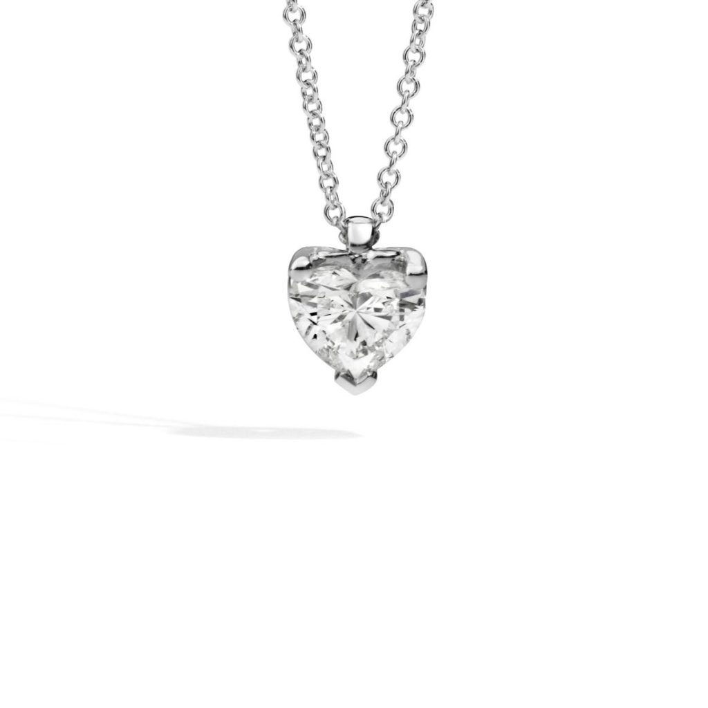 collier anniversary love diamant, or blanc