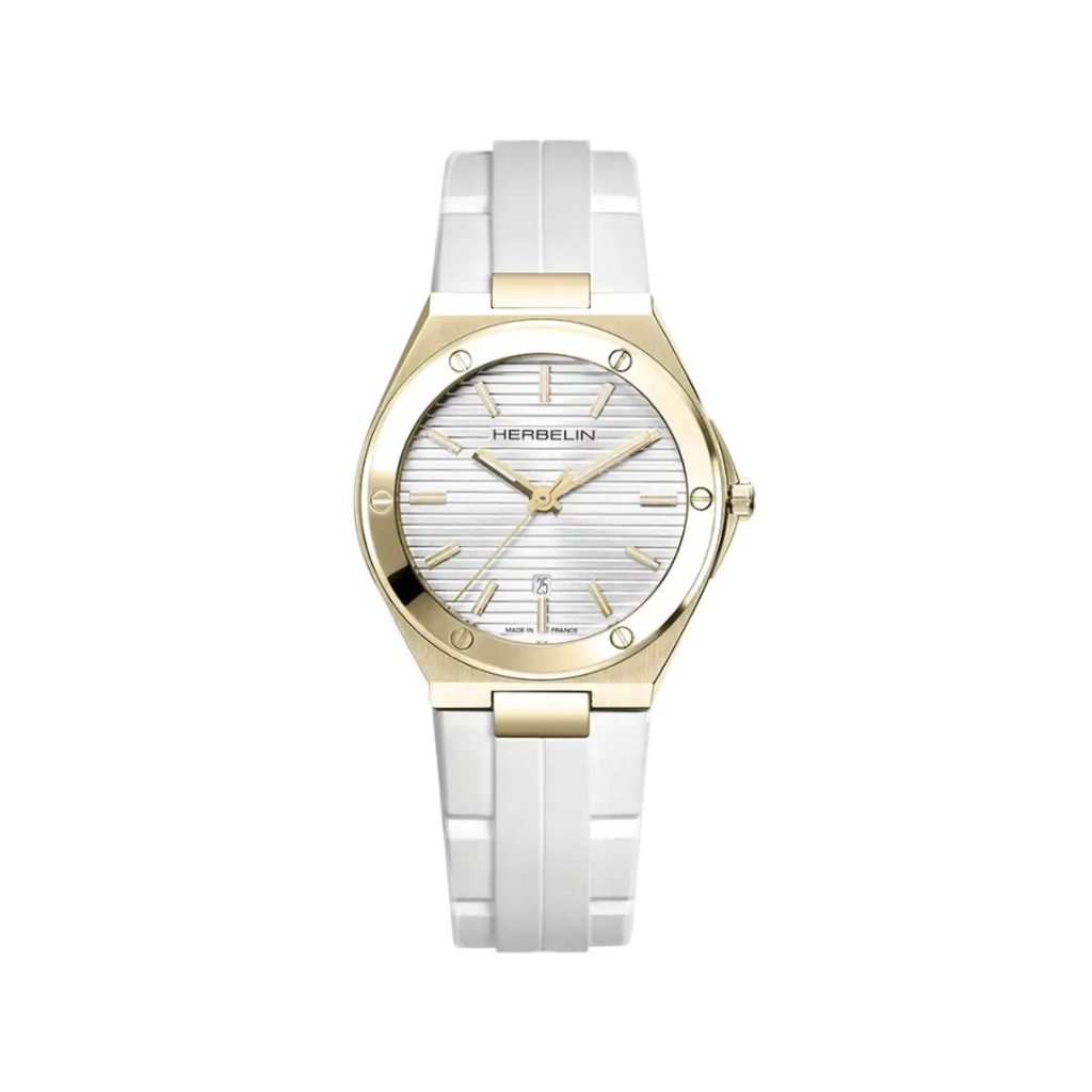montre cap camarat, blanc & pvd or jaune