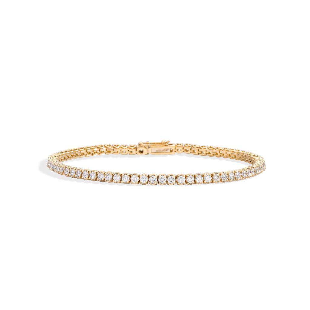 bracelet anniversary, diamants, or jaune