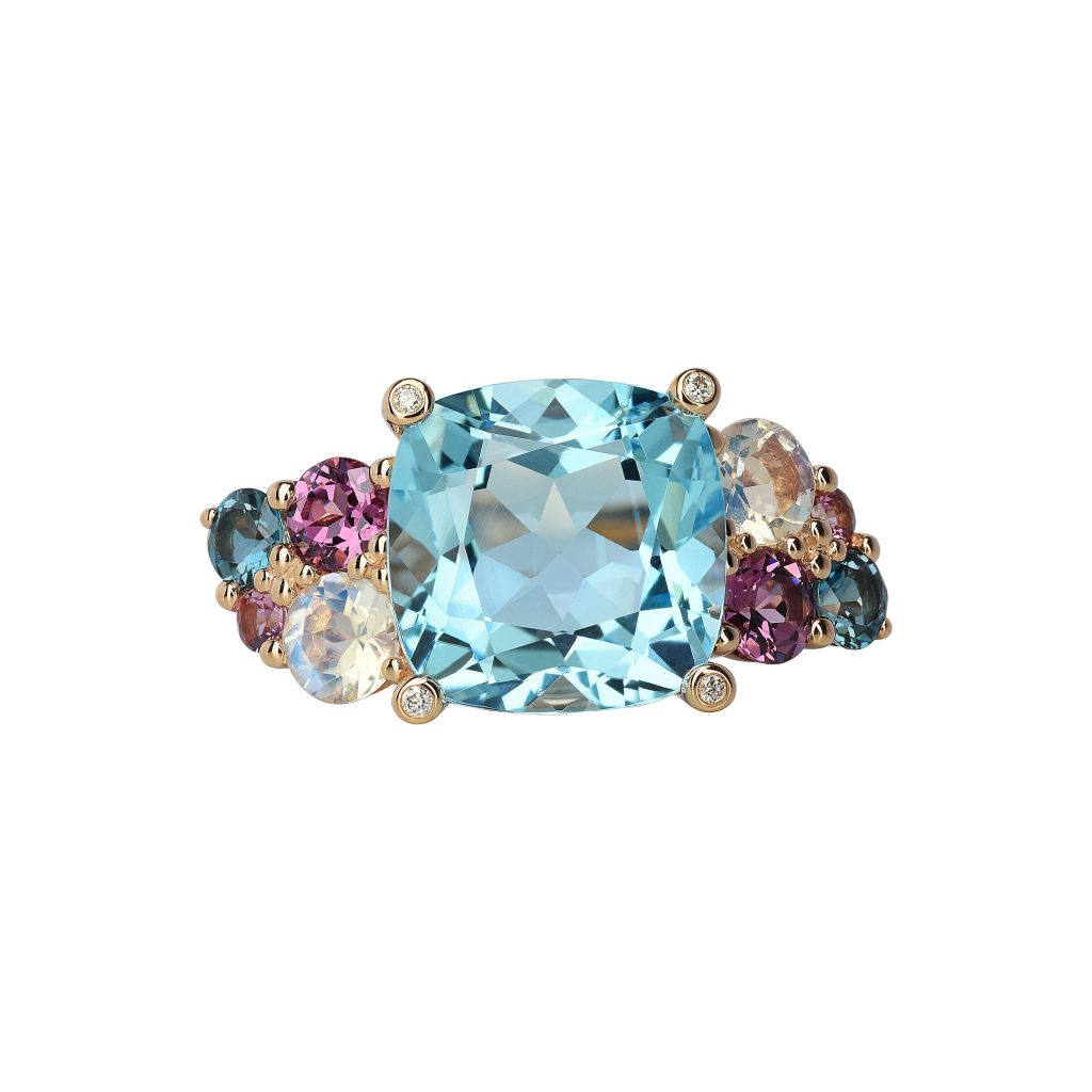 bague topaze blue london, or rose, t 54