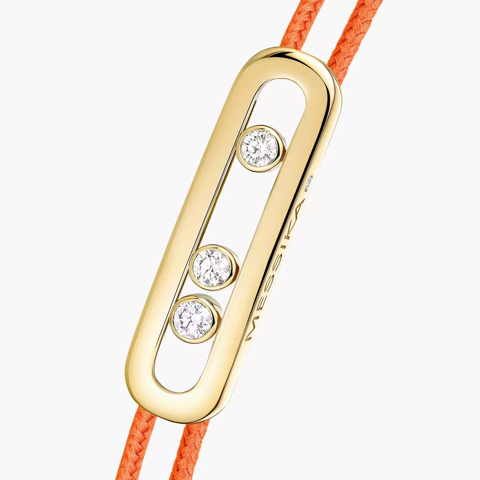 bracelet messika care(s) cordon orange, or jaune