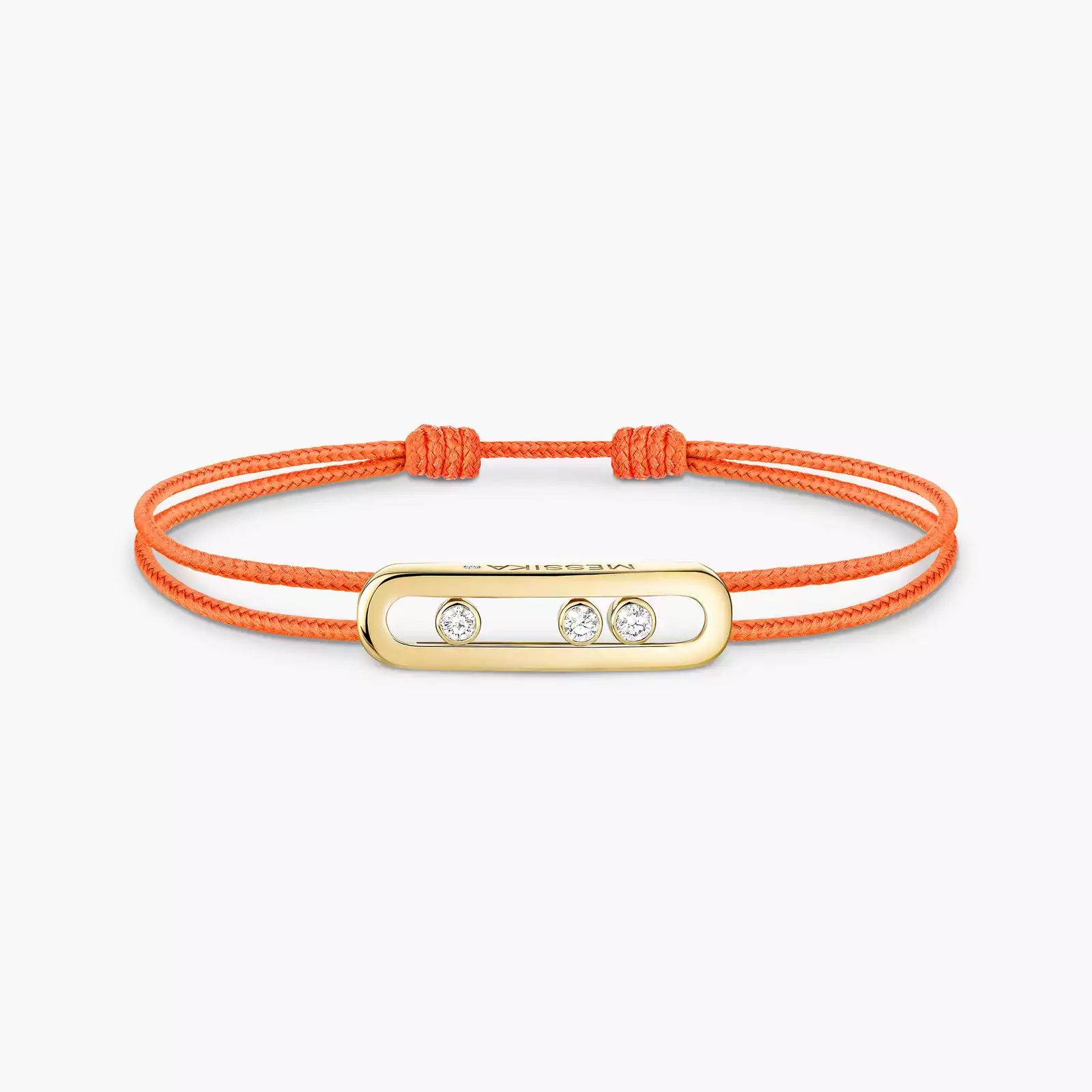 bracelet messika care(s) cordon orange, or jaune