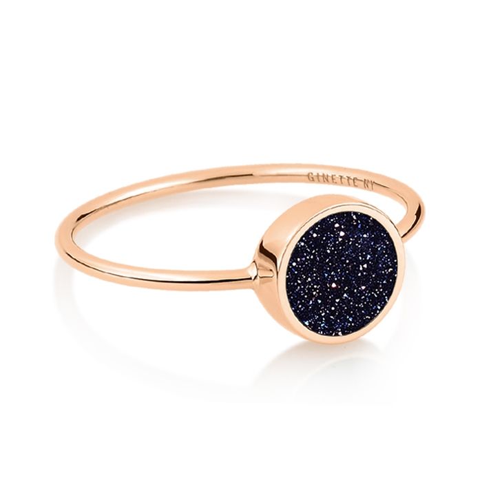 bague mini disc ring ever blue sandstone, or rose, t 54