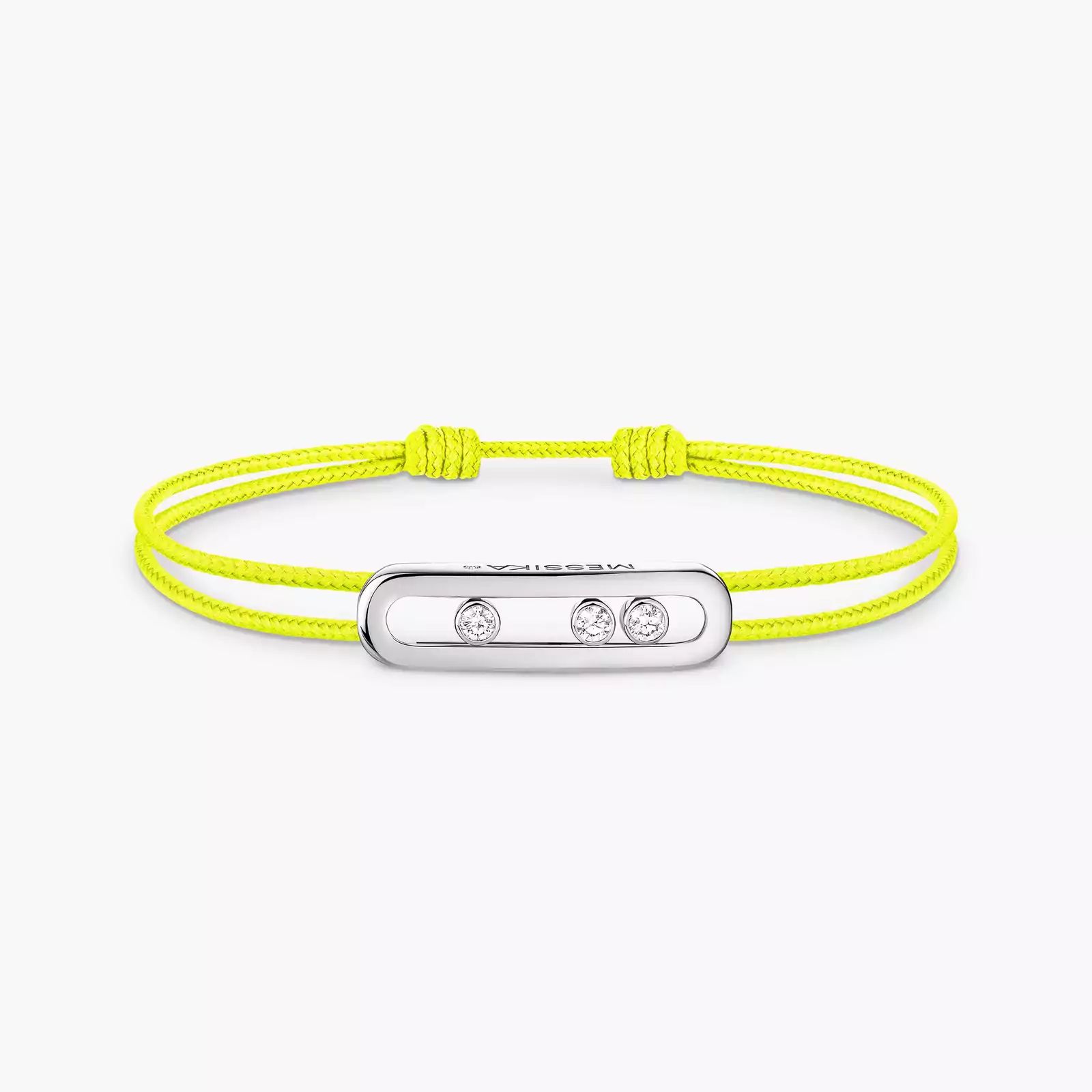 bracelet messika care(s) cordon jaune, or blanc