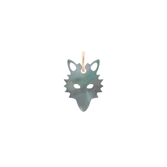 charm mini wolf nacre noire, or rose