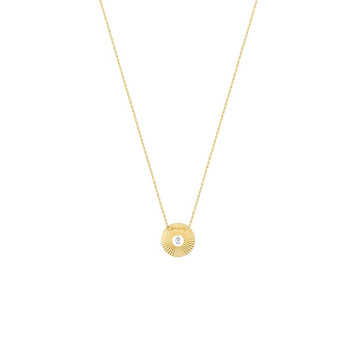 collier mini lune diamant, or jaune