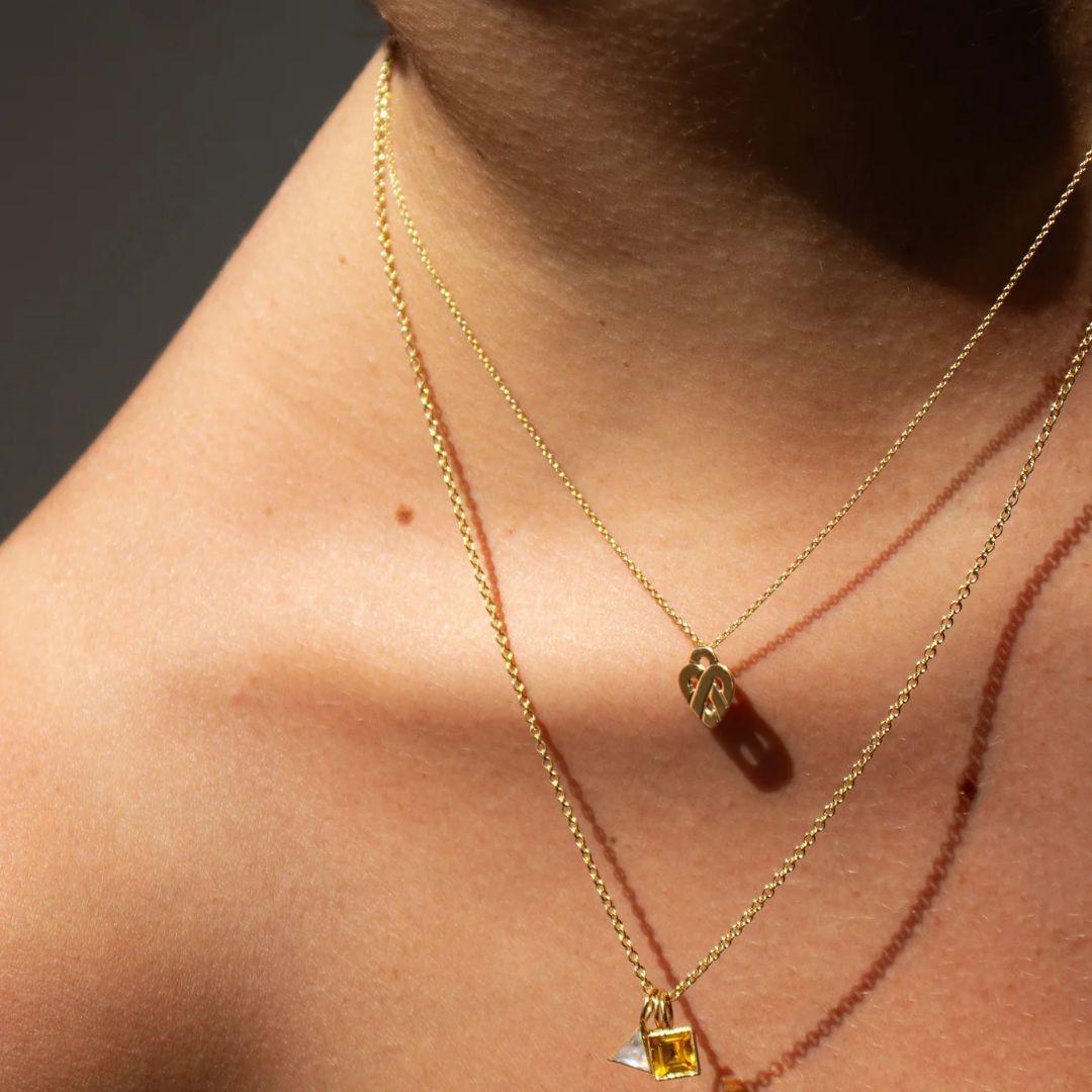 pendentif cœur entrelacé pm, or jaune
