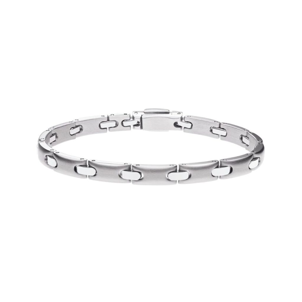 bracelet moorea, acier avec grains acier, 6mm