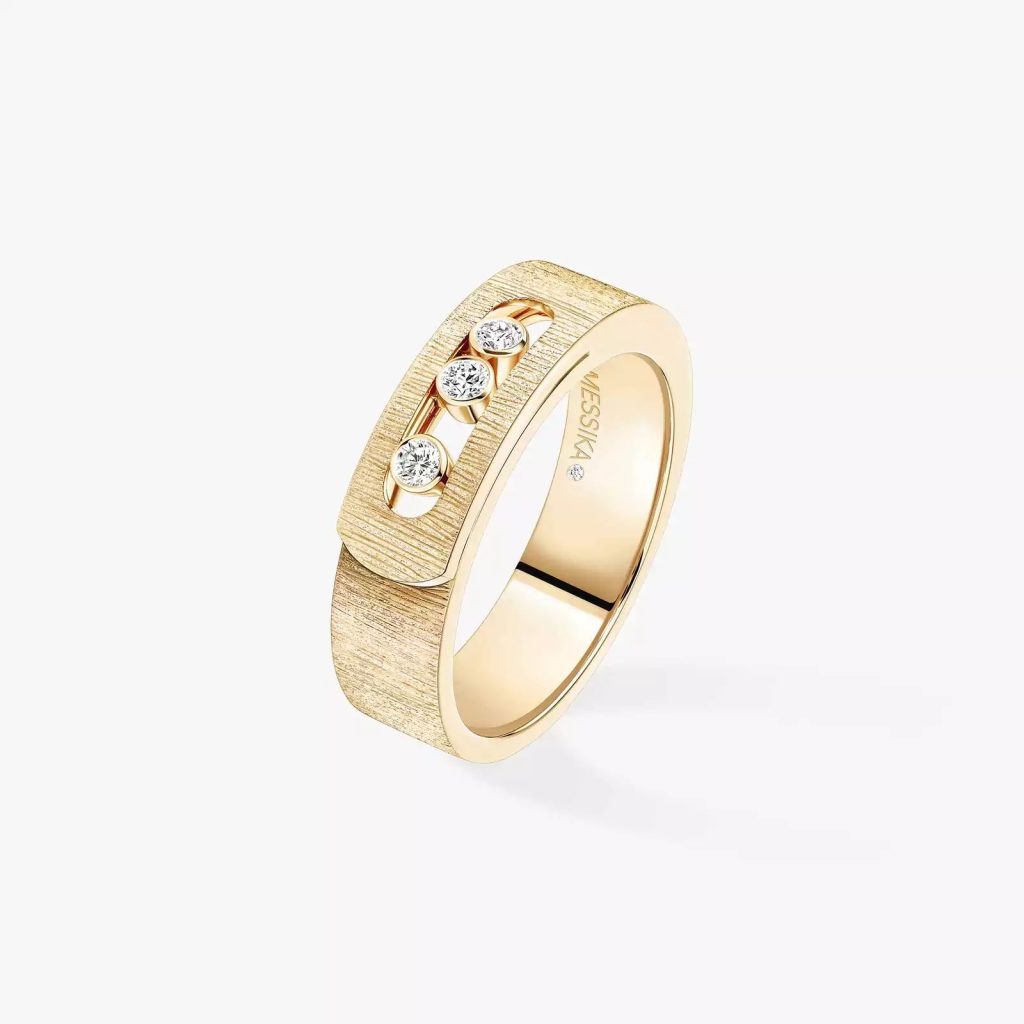 bague move noa, ciselé, or jaune t52