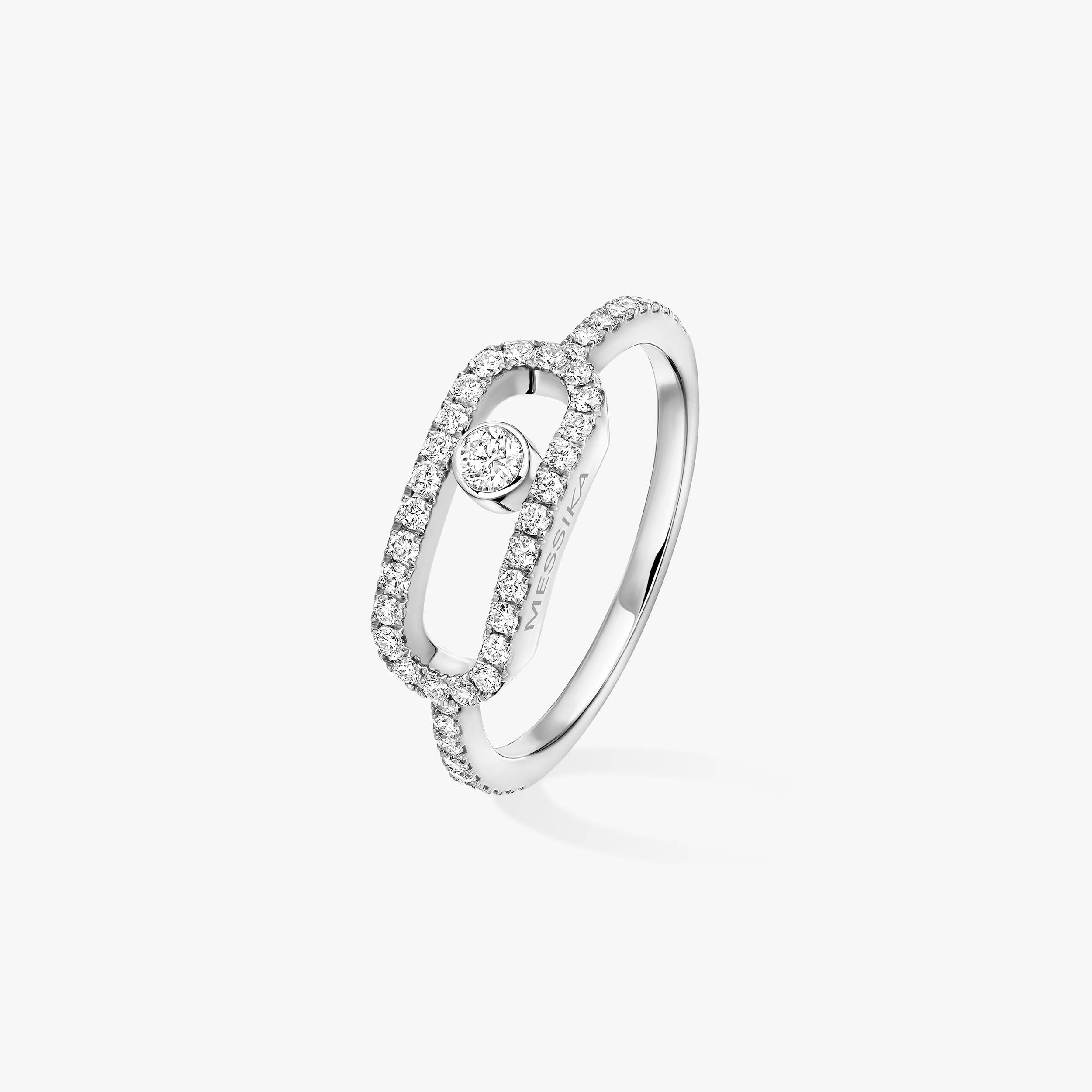 bague move uno gm pavée, or blanc, t 54