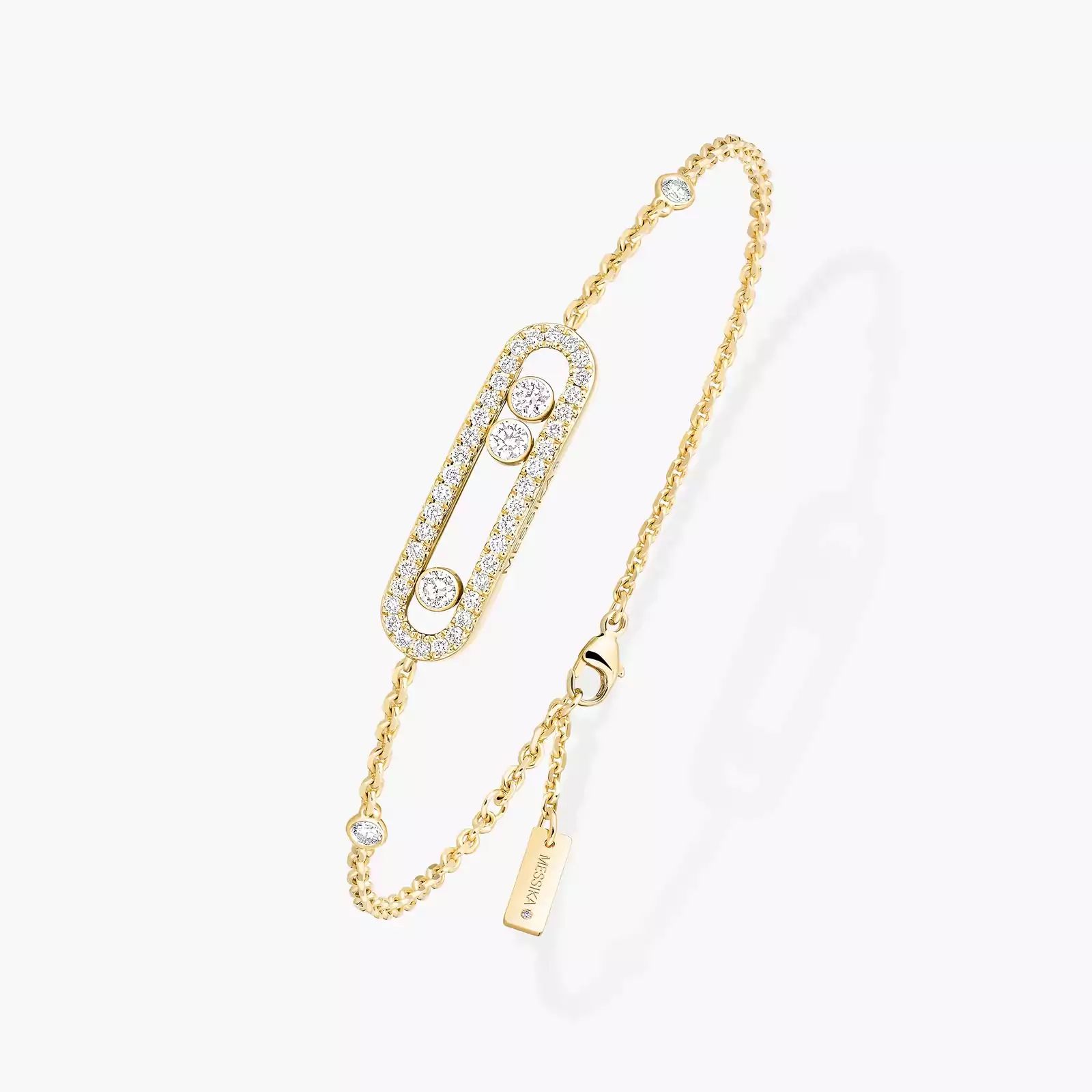 bracelet baby move pavé or jaune 18k