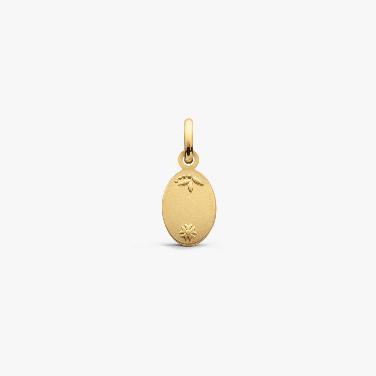 médaille trèfle laqué vert émeraude, or jaune