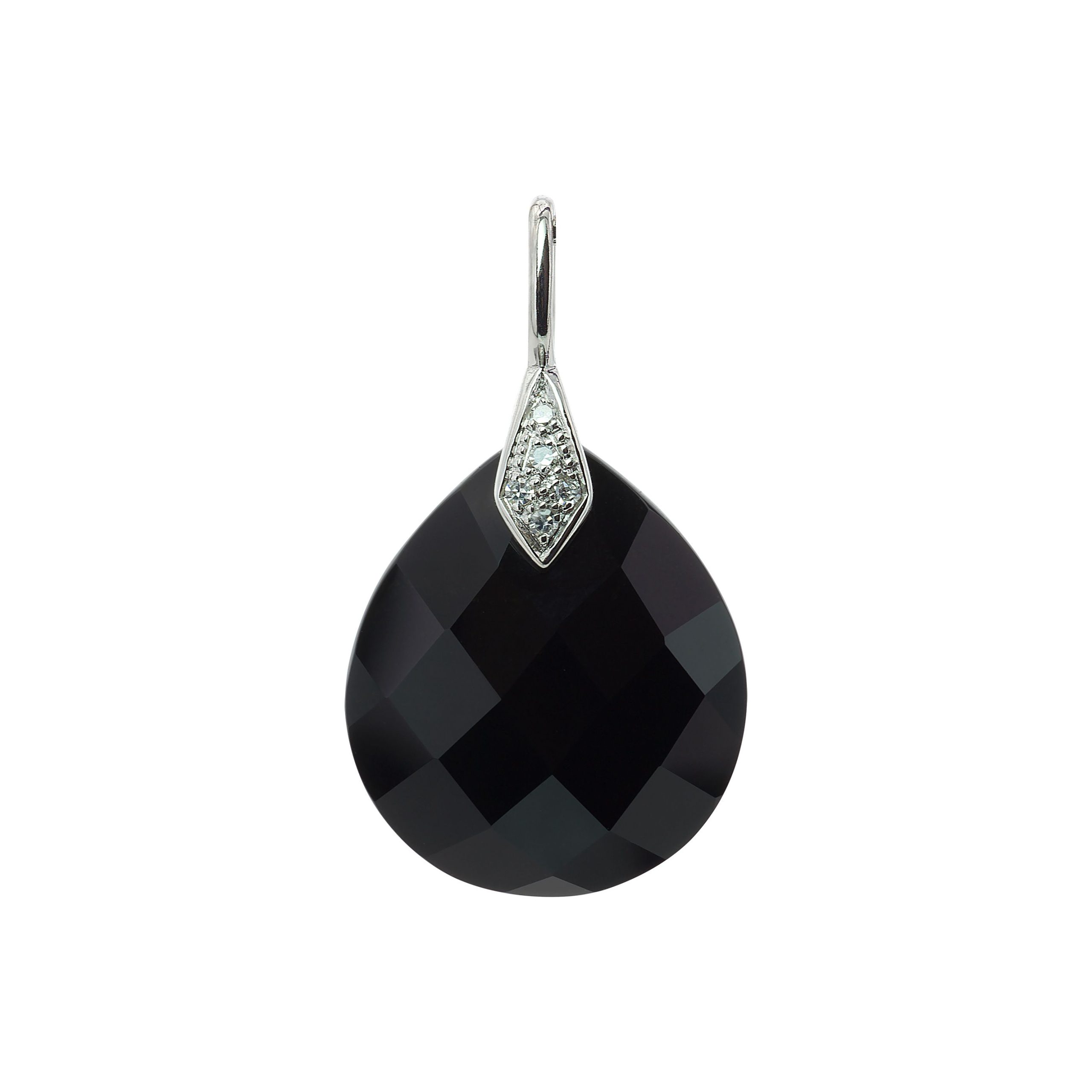 pendentif onyx et diamants, or blanc