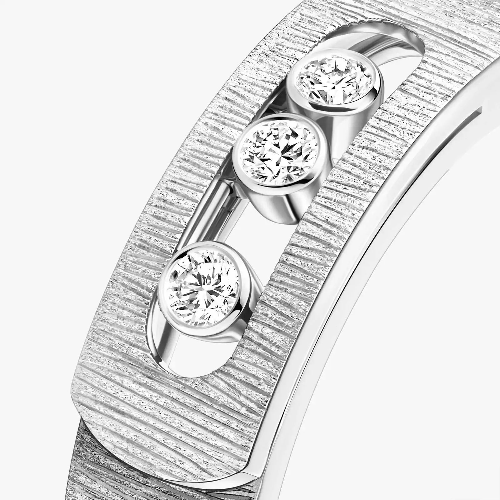 bague move noa, ciselé, or blanc, t 54