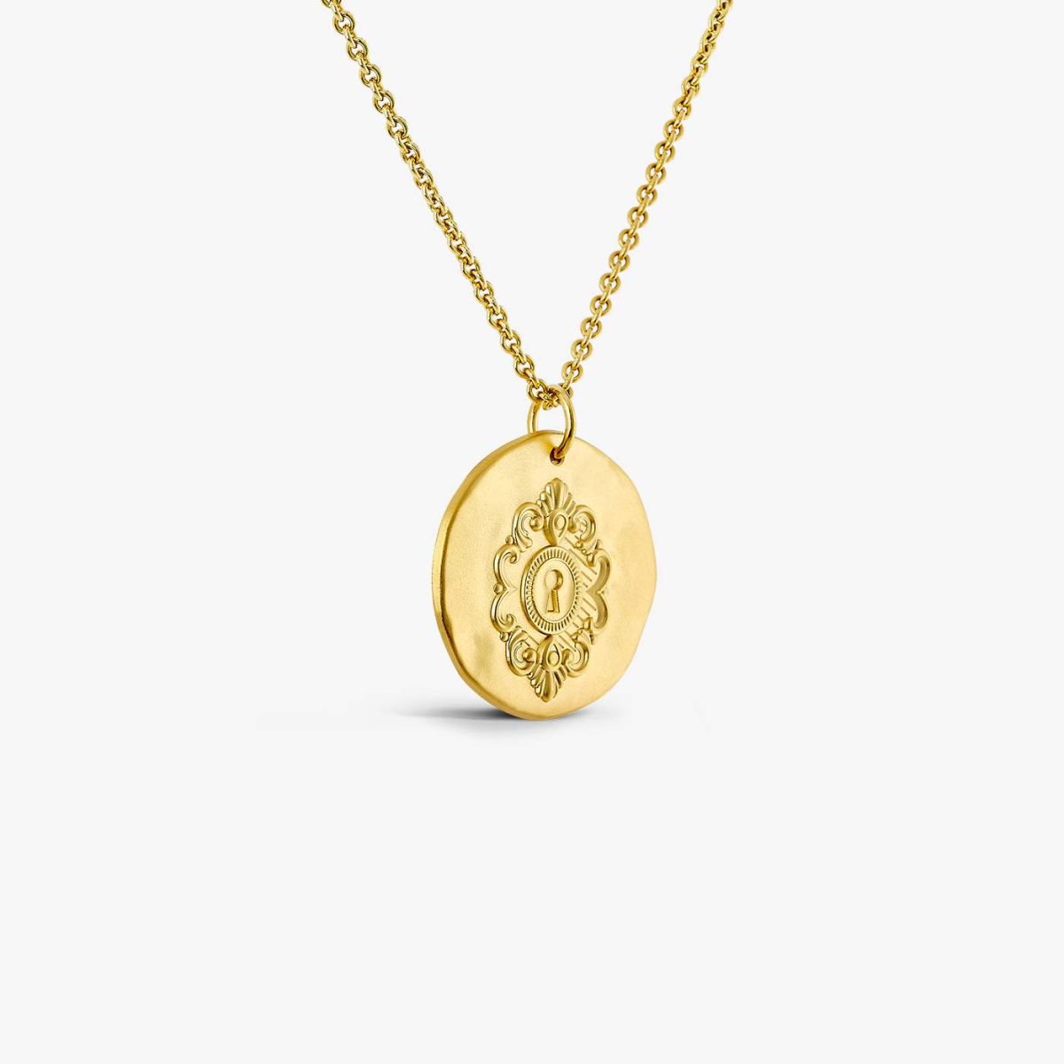 médaille serrure, or jaune