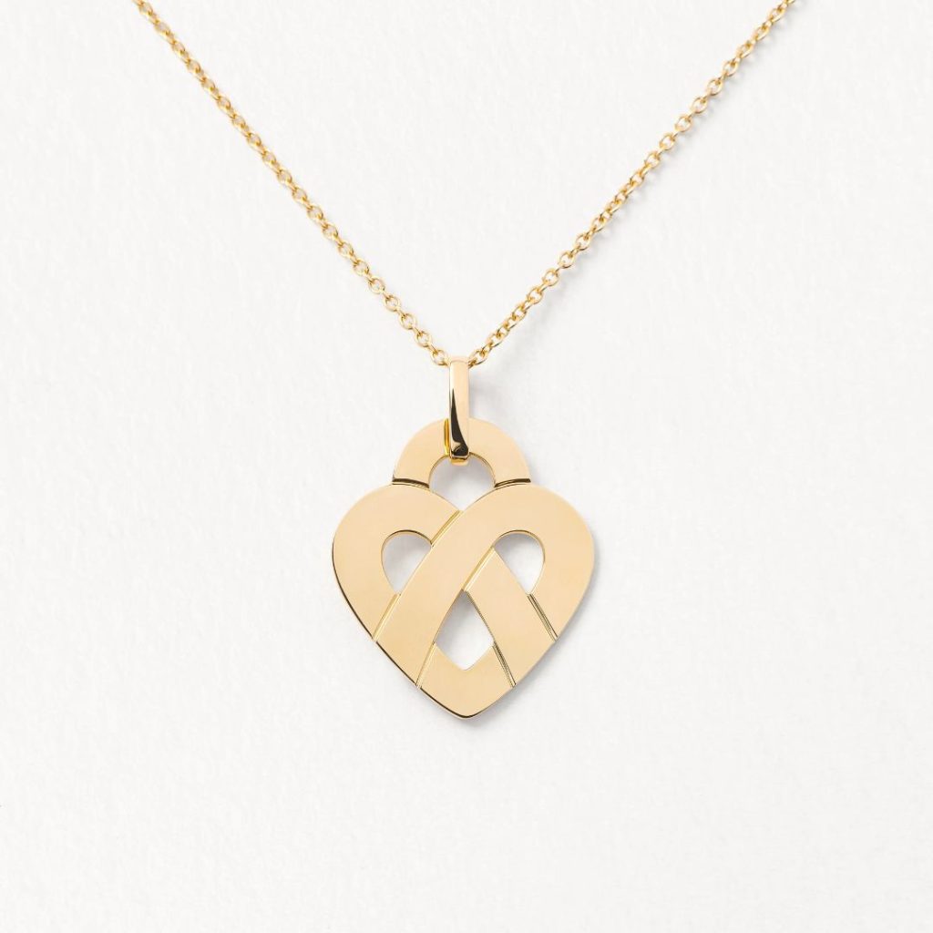 pendentif cœur entrelacé pm, or jaune