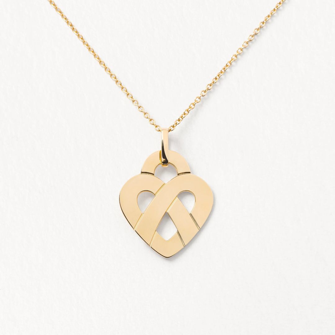 pendentif cœur entrelacé pm, or jaune